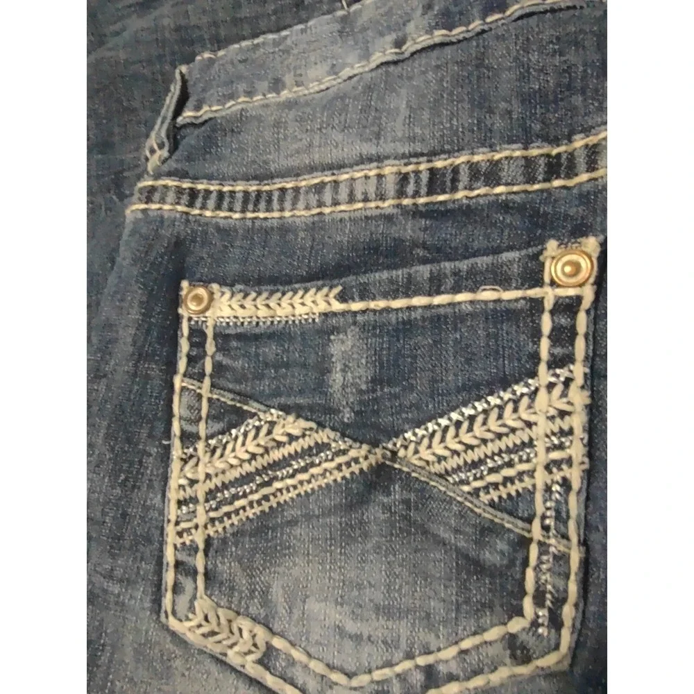 Bootcut Jeans Rock and‎ Roll Cowgirl 27x32 Western Y2K Cowgirl WD-5611 Denim Low